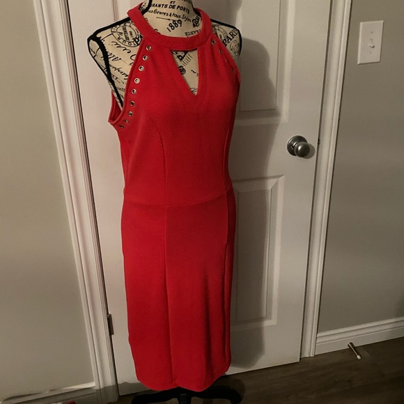 XOXO hot pink grommet fit and flare dress - Picture 3 of 16